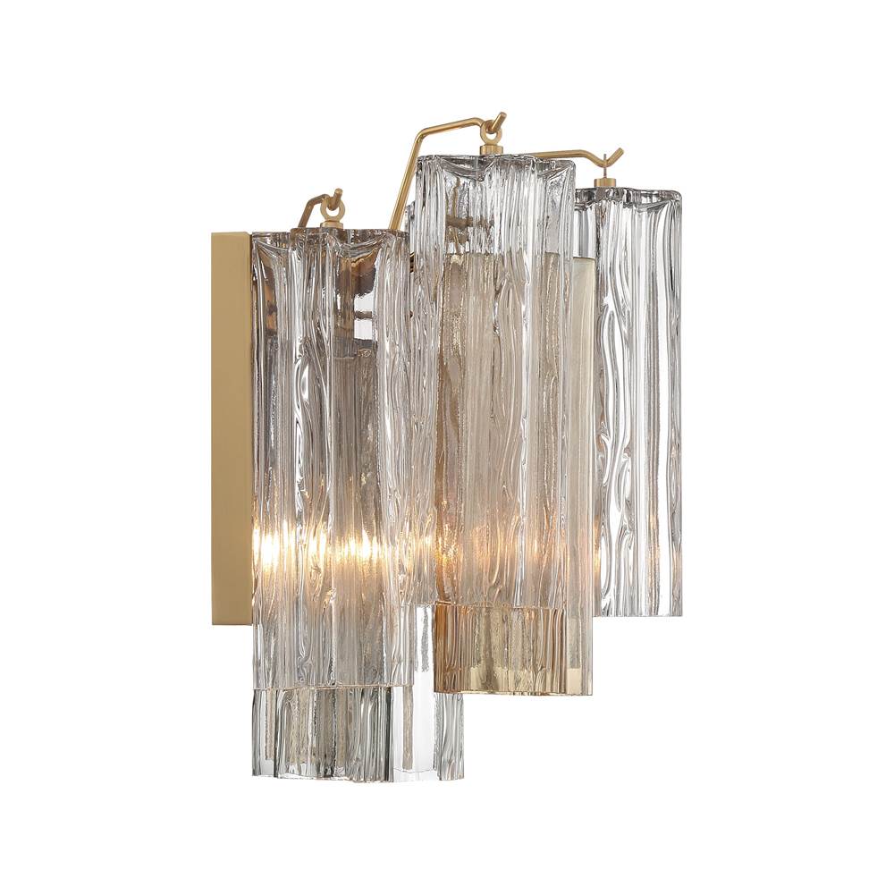 Crystorama ADD-302-AG-AU Aged Brass Addis 2 Light Aged Brass Wall Mount Image 2