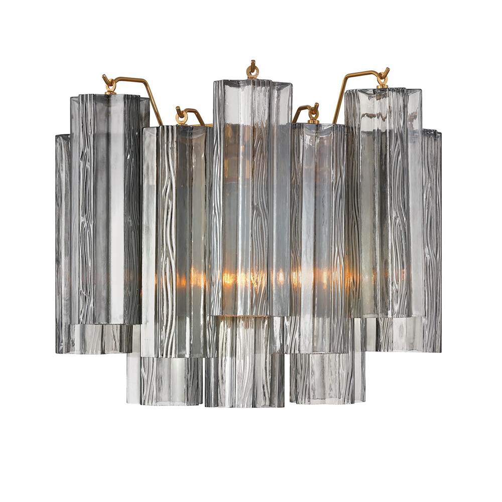 Crystorama ADD-302-AG-SM Aged Brass Addis 2 Light Aged Brass Sconce Image 1