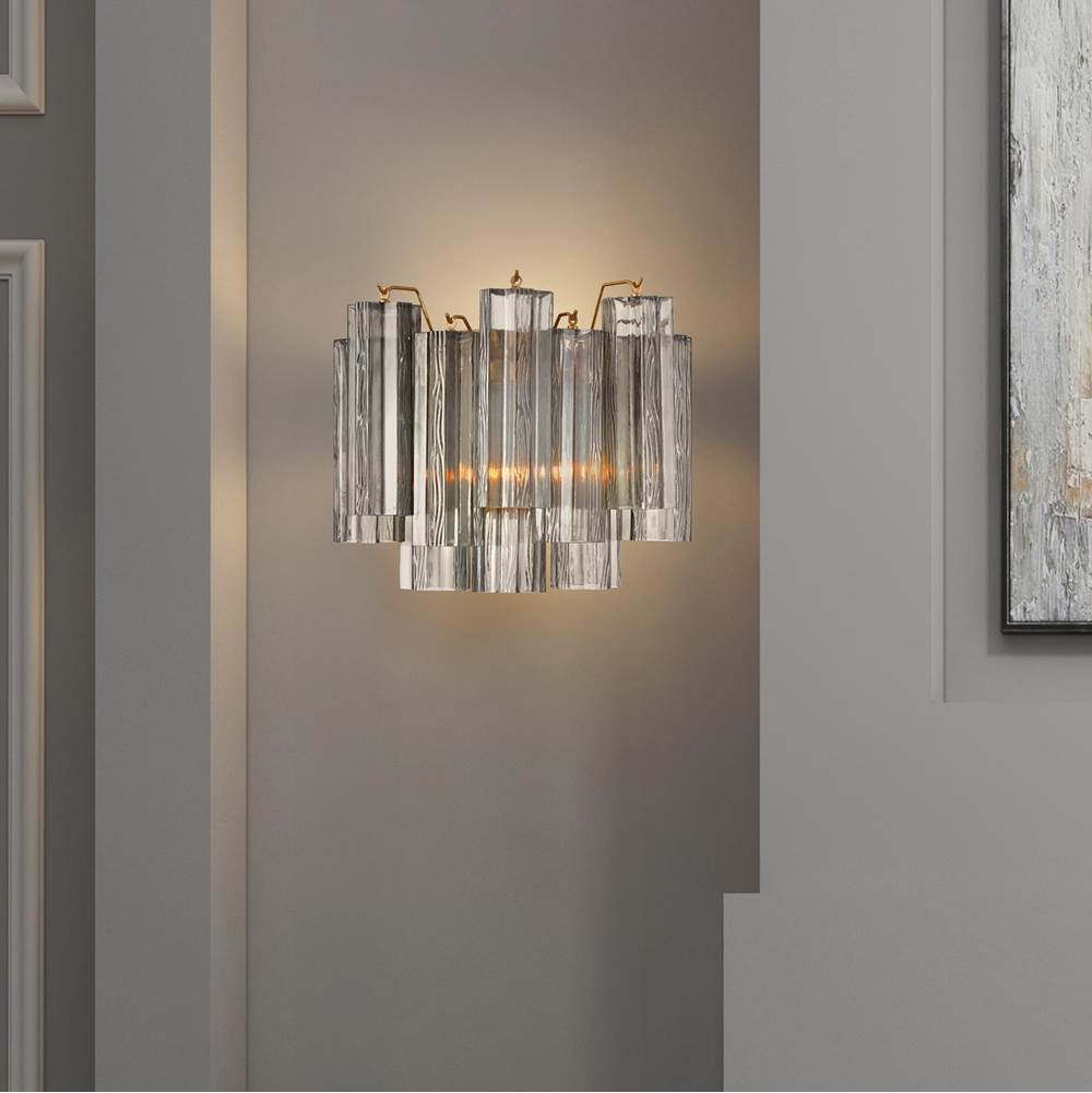 Crystorama ADD-302-AG-SM Aged Brass Addis 2 Light Aged Brass Sconce Image 4