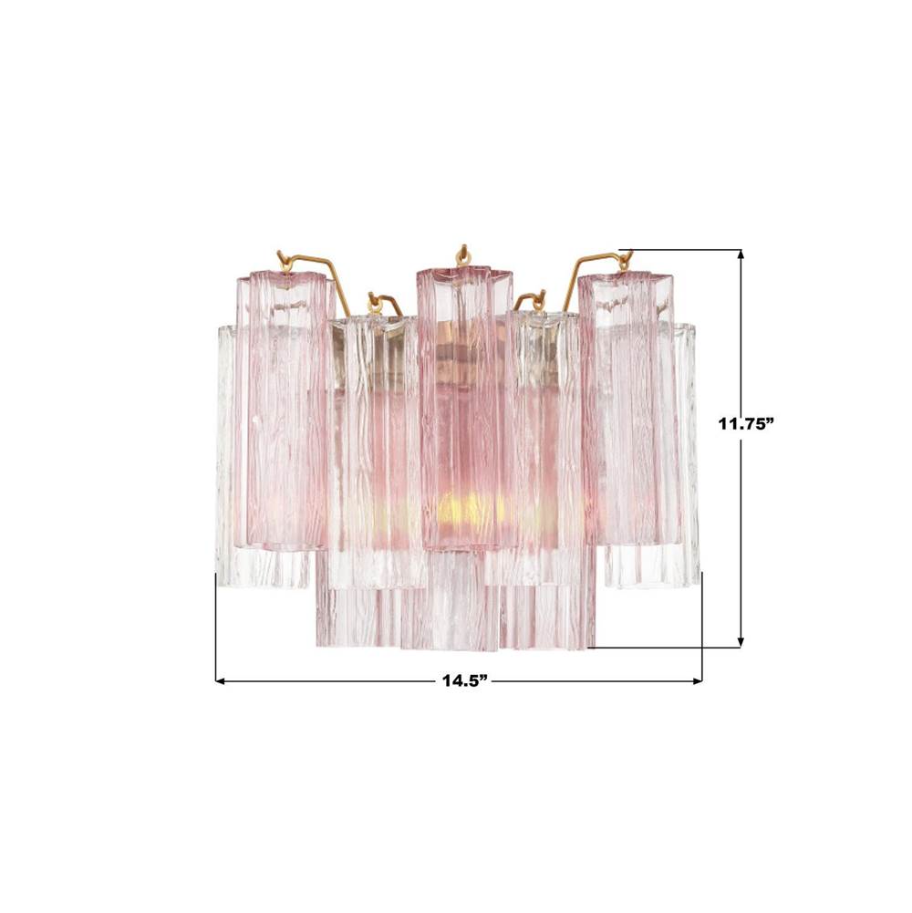 Crystorama ADD-302-AG-SP Aged Brass Addis 2 Light Aged Brass Sconce Image 3