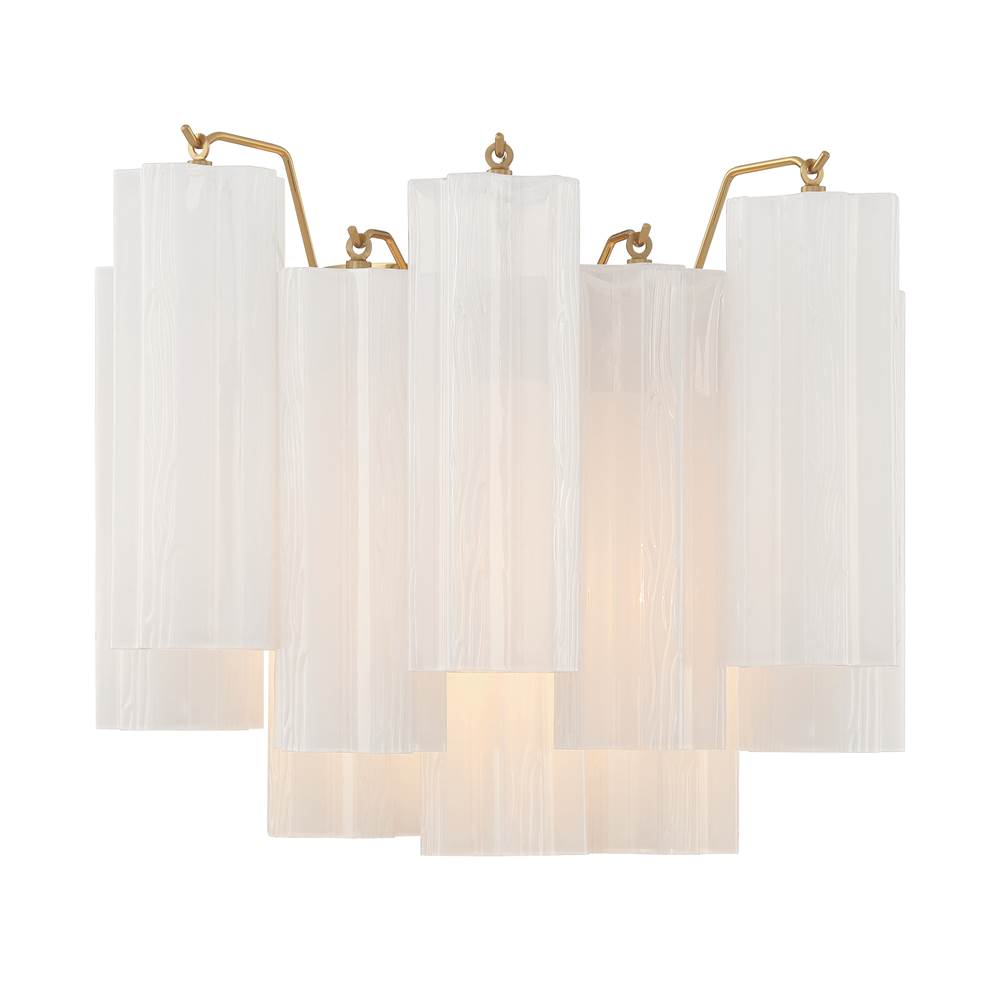 Crystorama Addis 2 Light Aged Brass Wall Mount