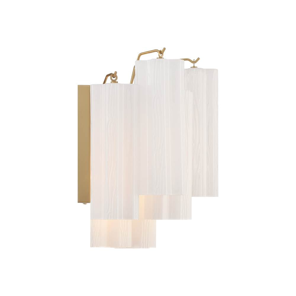 Crystorama ADD-302-AG-WH Aged Brass Addis 2 Light Aged Brass Wall Mount Image 2