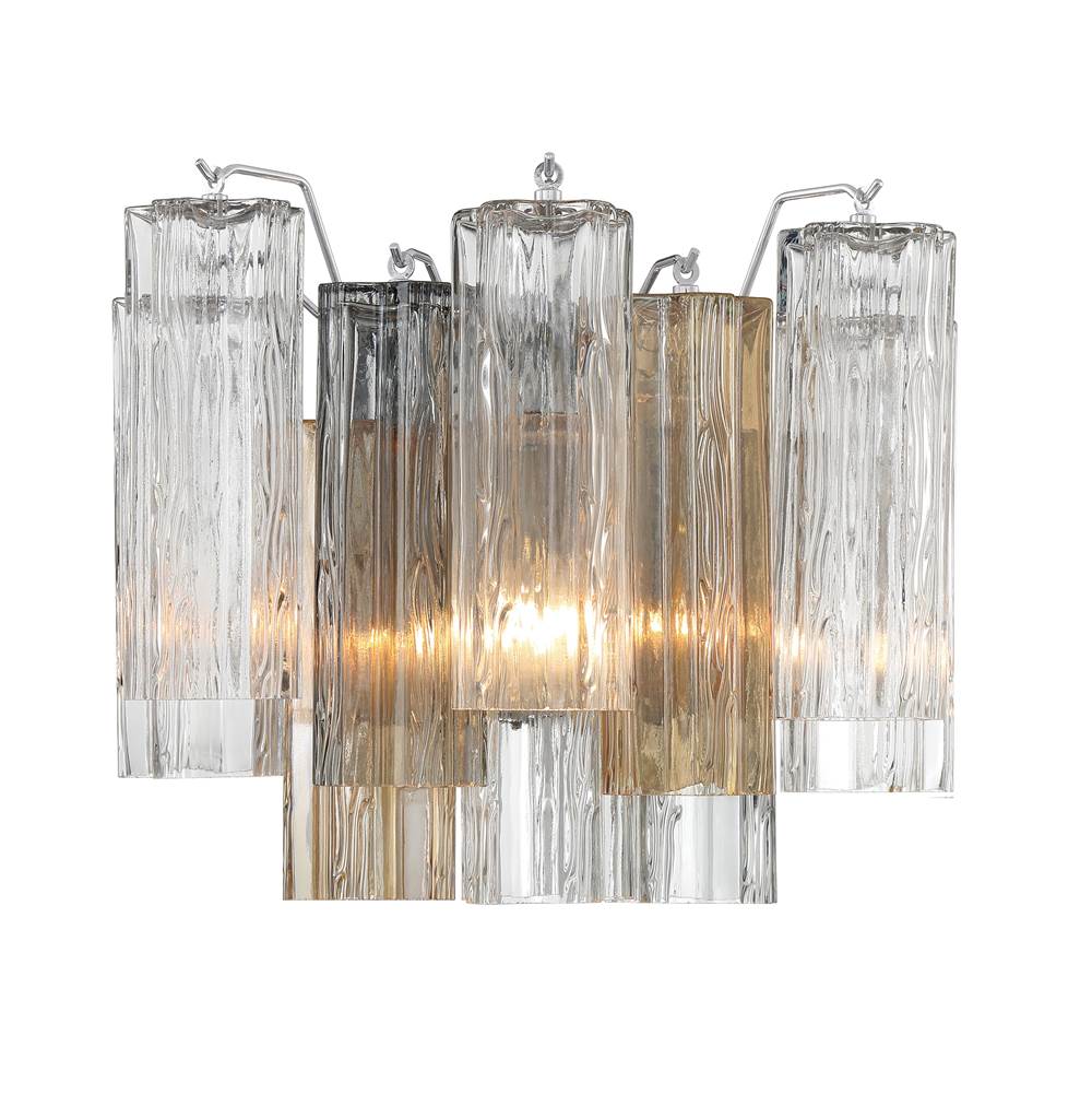 Crystorama Addis 2 Light Aged Brass Wall Mount