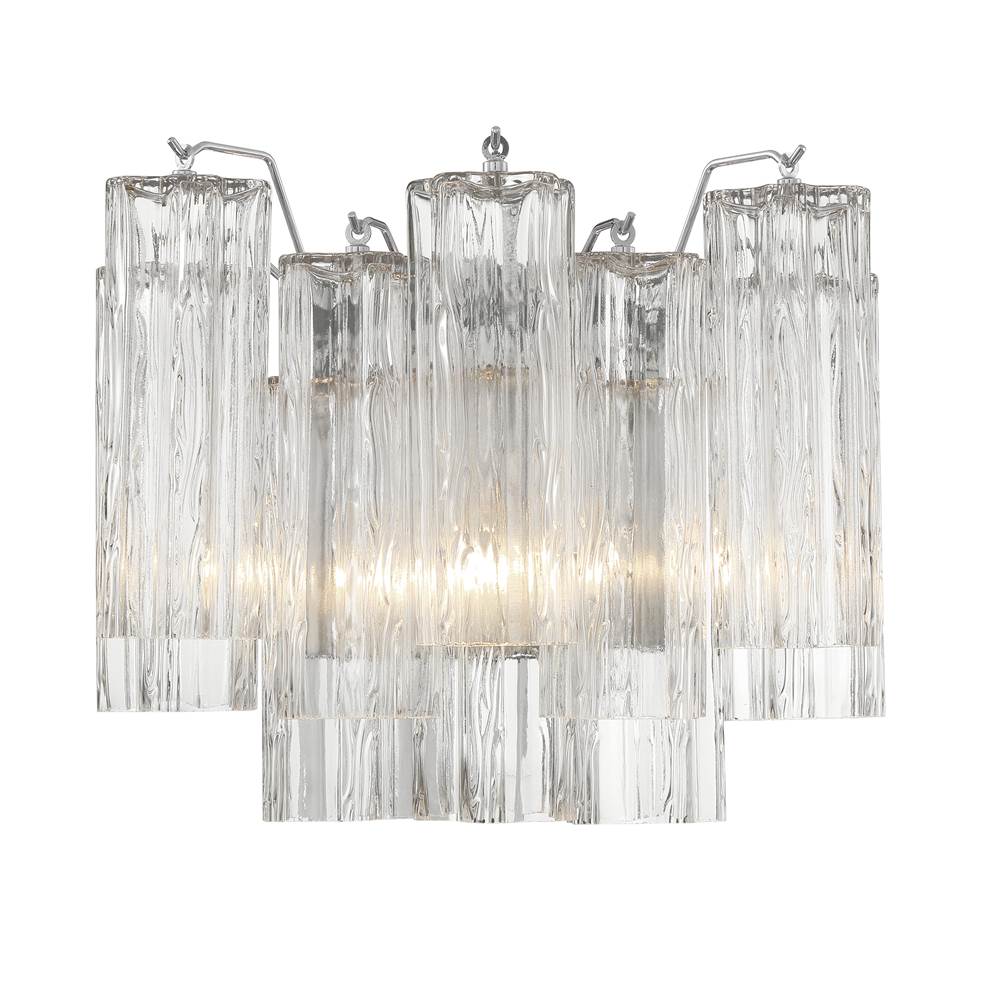 Crystorama Addis 2 Light Aged Brass Wall Mount