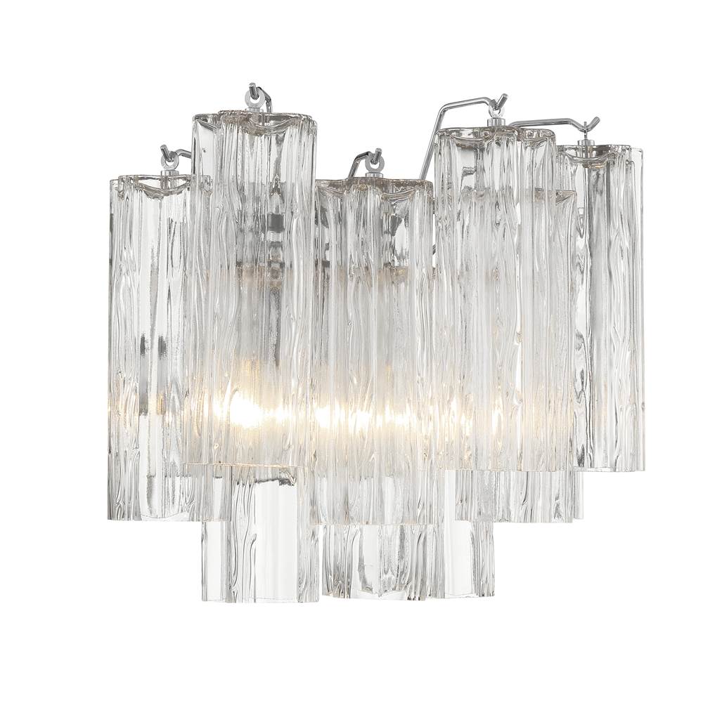 Crystorama ADD-302-CH-CL Polished Chrome Addis 2 Light Polished Chrome Wall Mount Image 3