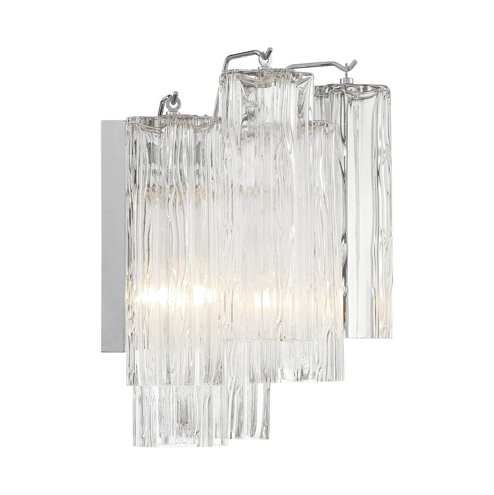 Crystorama ADD-302-CH-CL Polished Chrome Addis 2 Light Polished Chrome Wall Mount Image 2