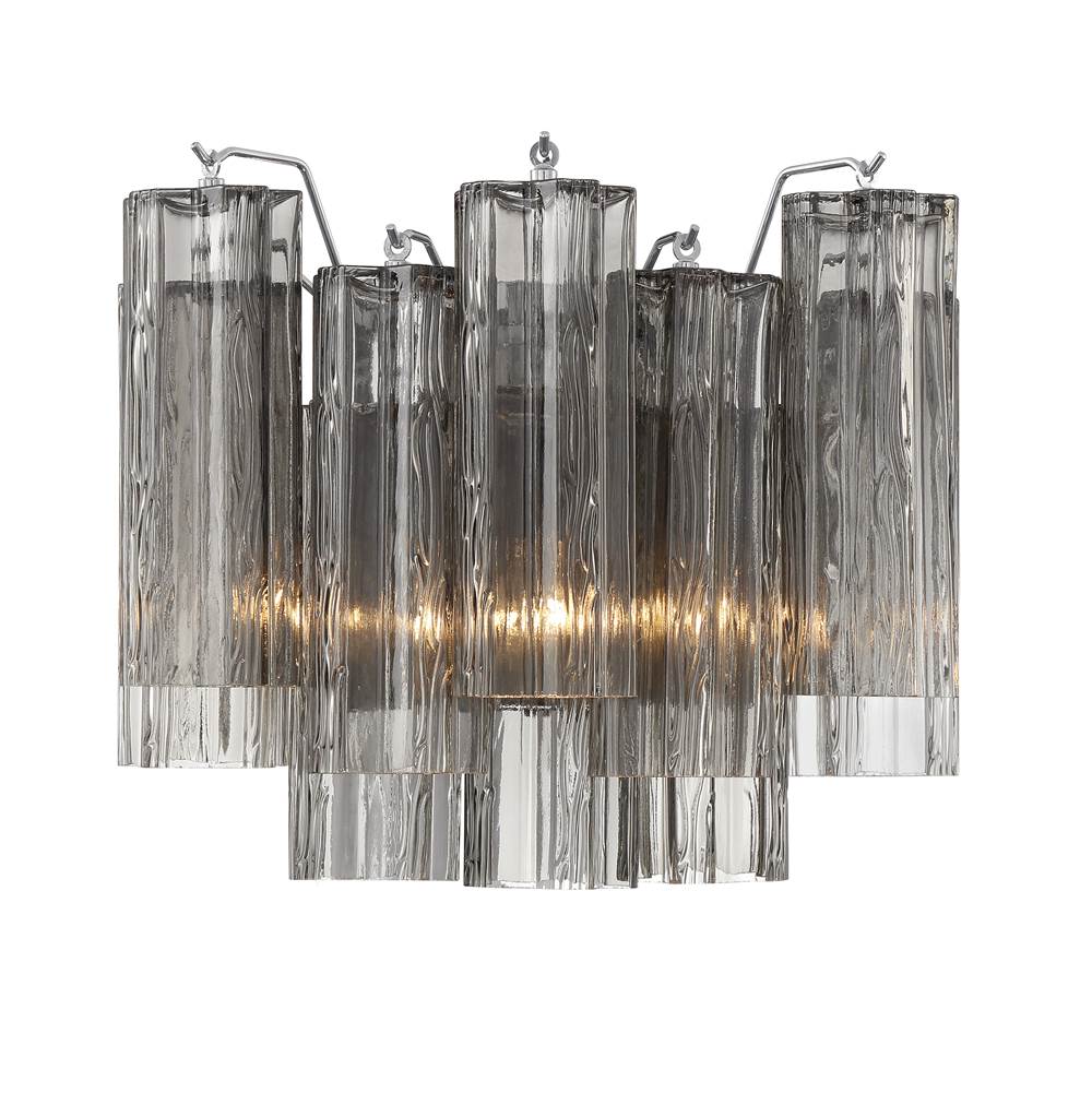 Crystorama Addis 2 Light Aged Brass Sconce