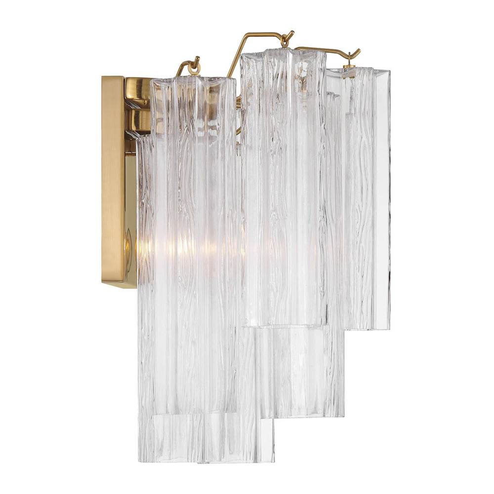 Crystorama ADD-303-AG-CL Aged Brass Addis 2 Light Aged Brass Sconce Image 4