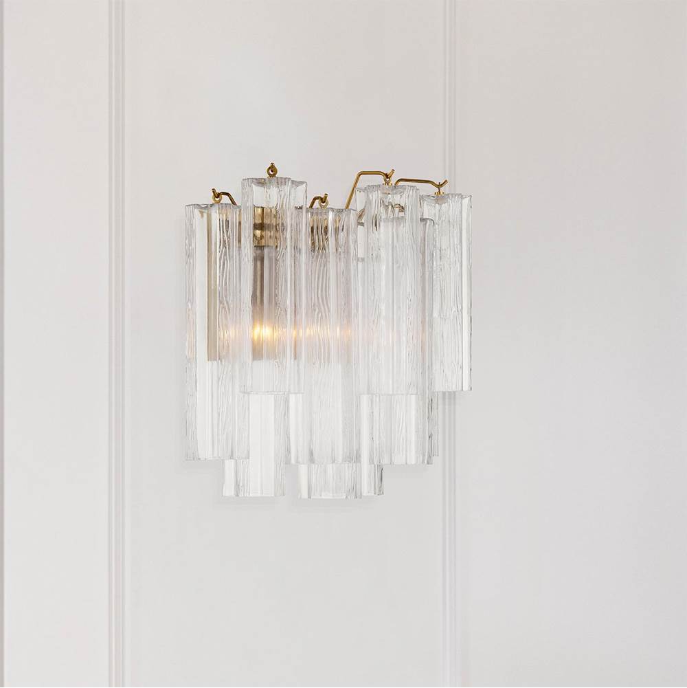 Crystorama ADD-303-AG-CL Aged Brass Addis 2 Light Aged Brass Sconce Image 2