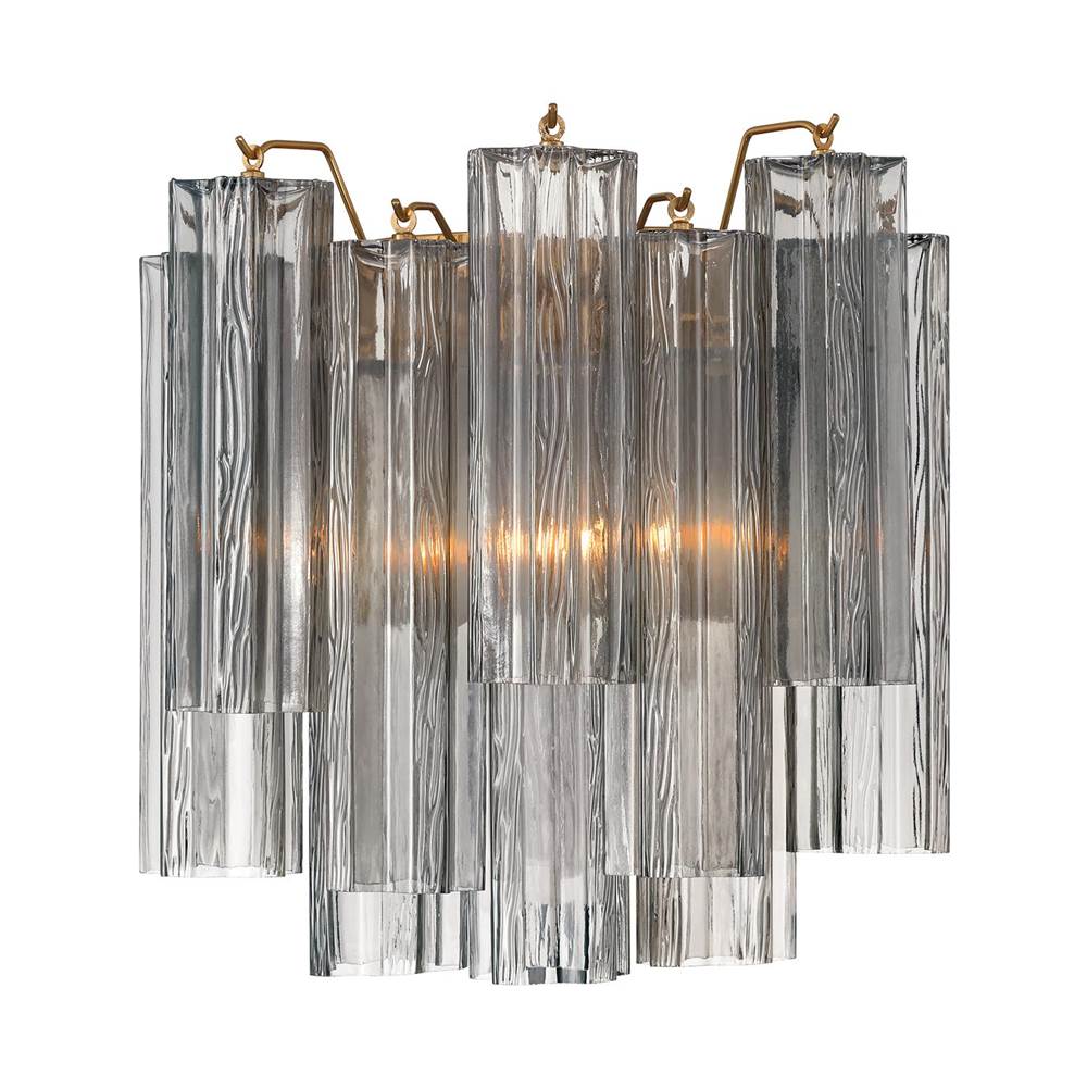 Crystorama ADD-303-AG-SM Aged Brass Addis 2 Light Aged Brass Sconce Image 1