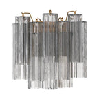 Crystorama Addis 2 Light Aged Brass Sconce