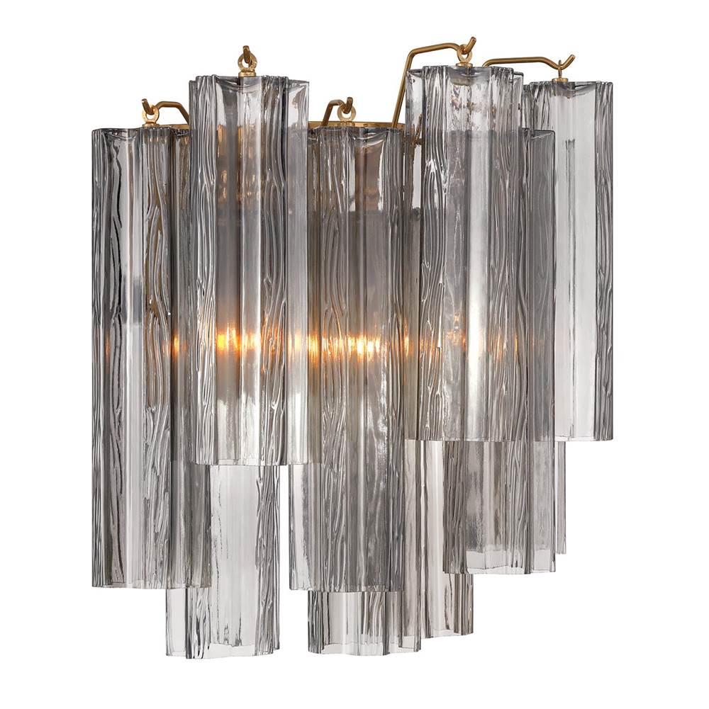 Crystorama ADD-303-AG-SM Aged Brass Addis 2 Light Aged Brass Sconce Image 7