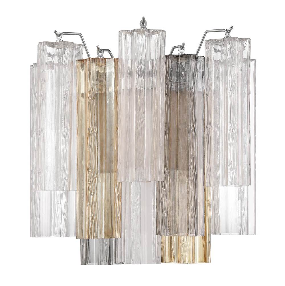 Crystorama Addis 2 Light Aged Brass Sconce