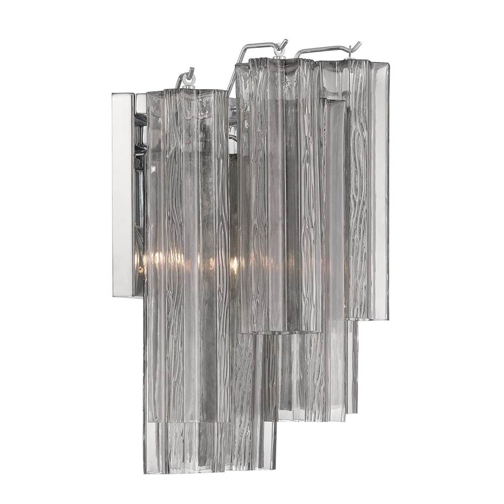 Crystorama ADD-303-CH-SM Polished Chrome Addis 2 Light Polished Chrome Sconce Image 4