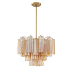 Crystorama ADD-306-AG-AM Aged Brass Addis 6 Light Aged Brass Chandelier Image 1