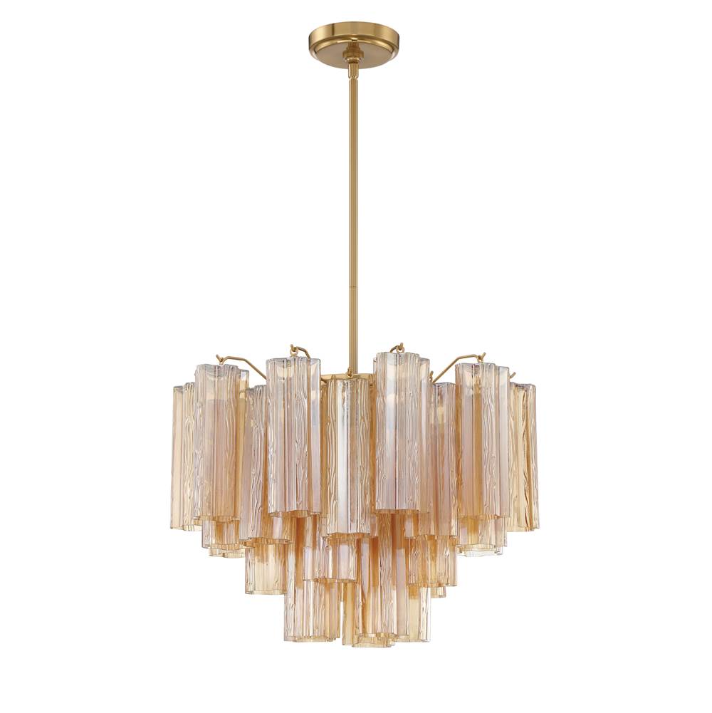 Crystorama ADD-306-AG-AM Aged Brass Addis 6 Light Aged Brass Chandelier Image 1