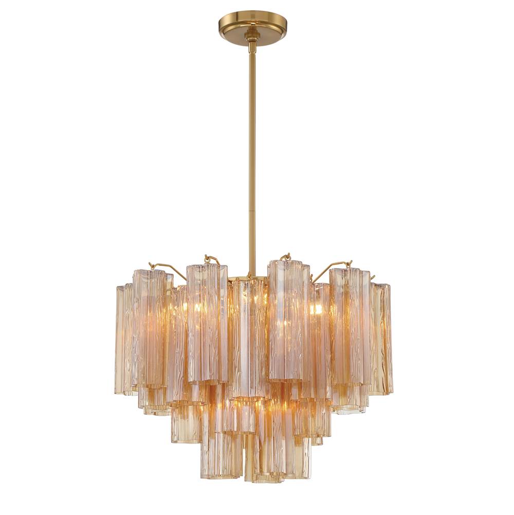 Crystorama Addis 6 Light Aged Brass Chandelier
