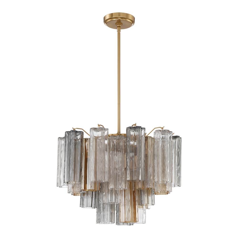 Crystorama ADD-306-AG-AU Aged Brass Addis 6 Light Aged Brass Chandelier Image 1