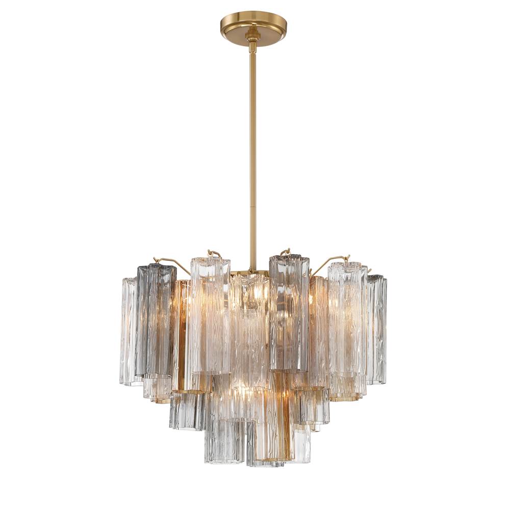 Crystorama Addis 6 Light Aged Brass Chandelier