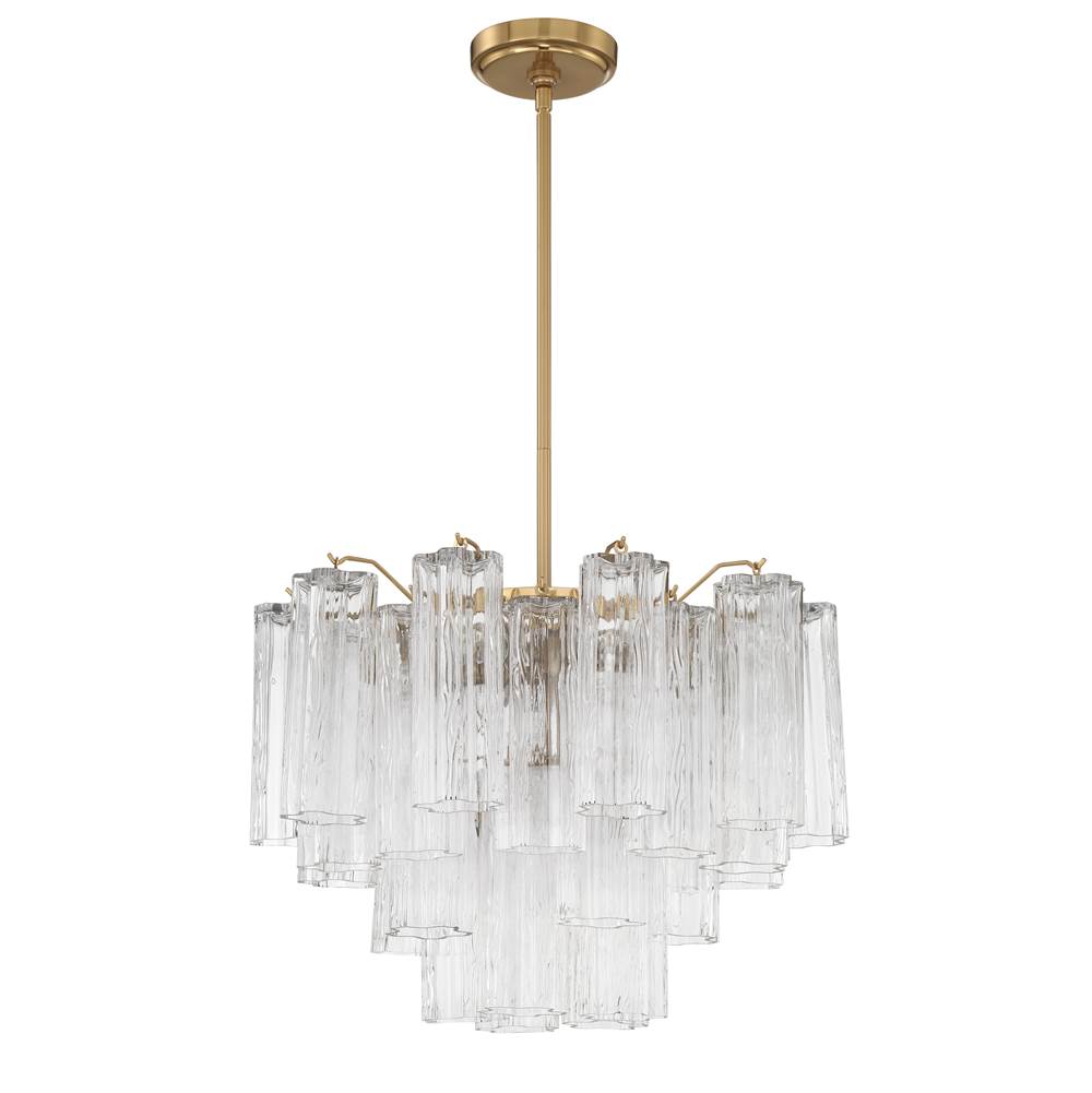 Crystorama ADD-306-AG-CL Aged Brass Addis 6 Light Aged Brass Chandelier Image 1