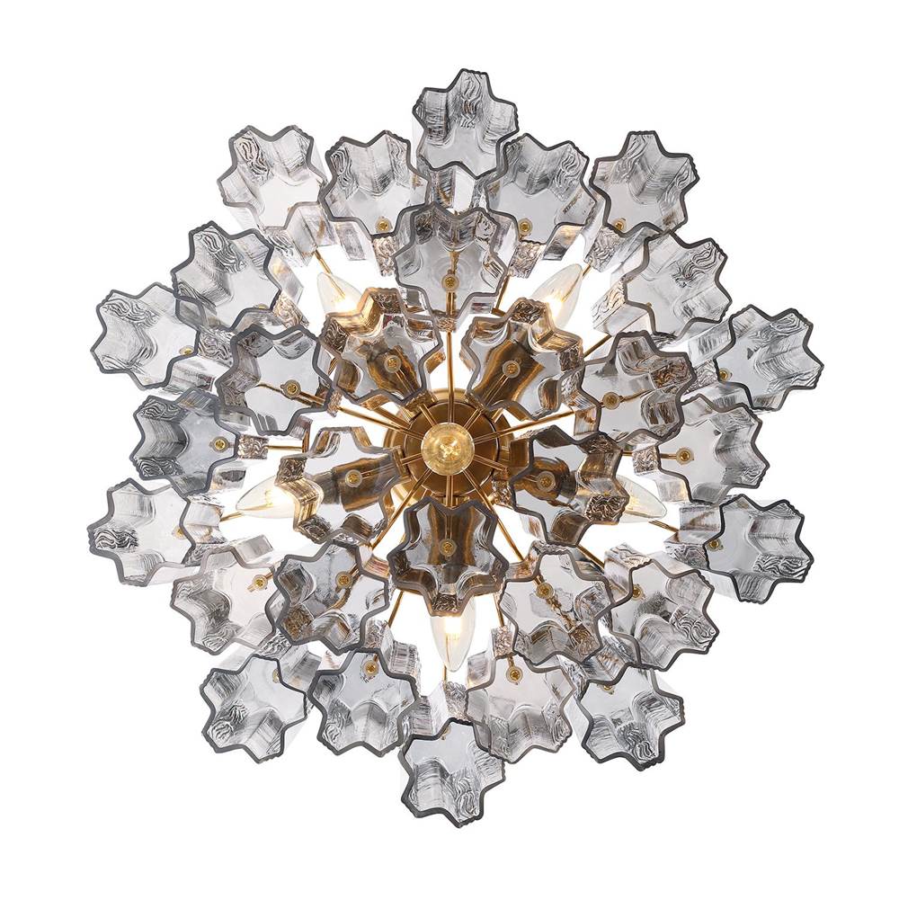 Crystorama ADD-306-AG-SM Aged Brass Addis 6 Light Aged Brass Chandelier Image 6