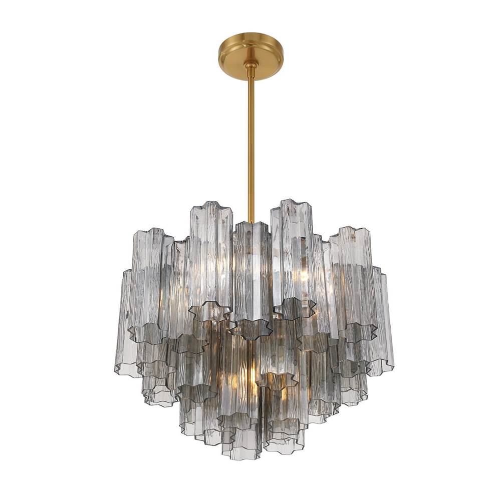 Crystorama ADD-306-AG-SM Aged Brass Addis 6 Light Aged Brass Chandelier Image 5