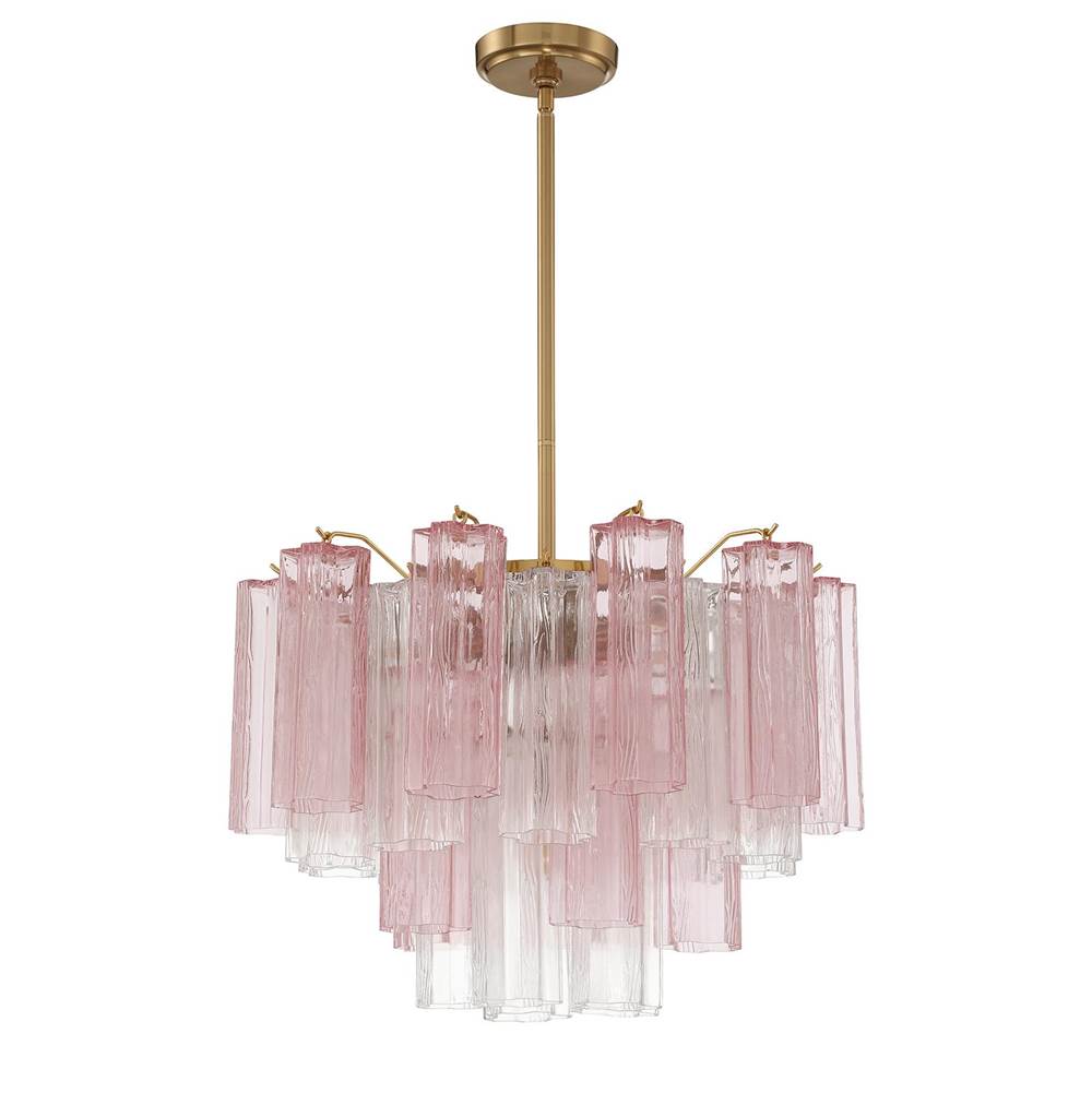 Crystorama Addis 6 Light Aged Brass Chandelier