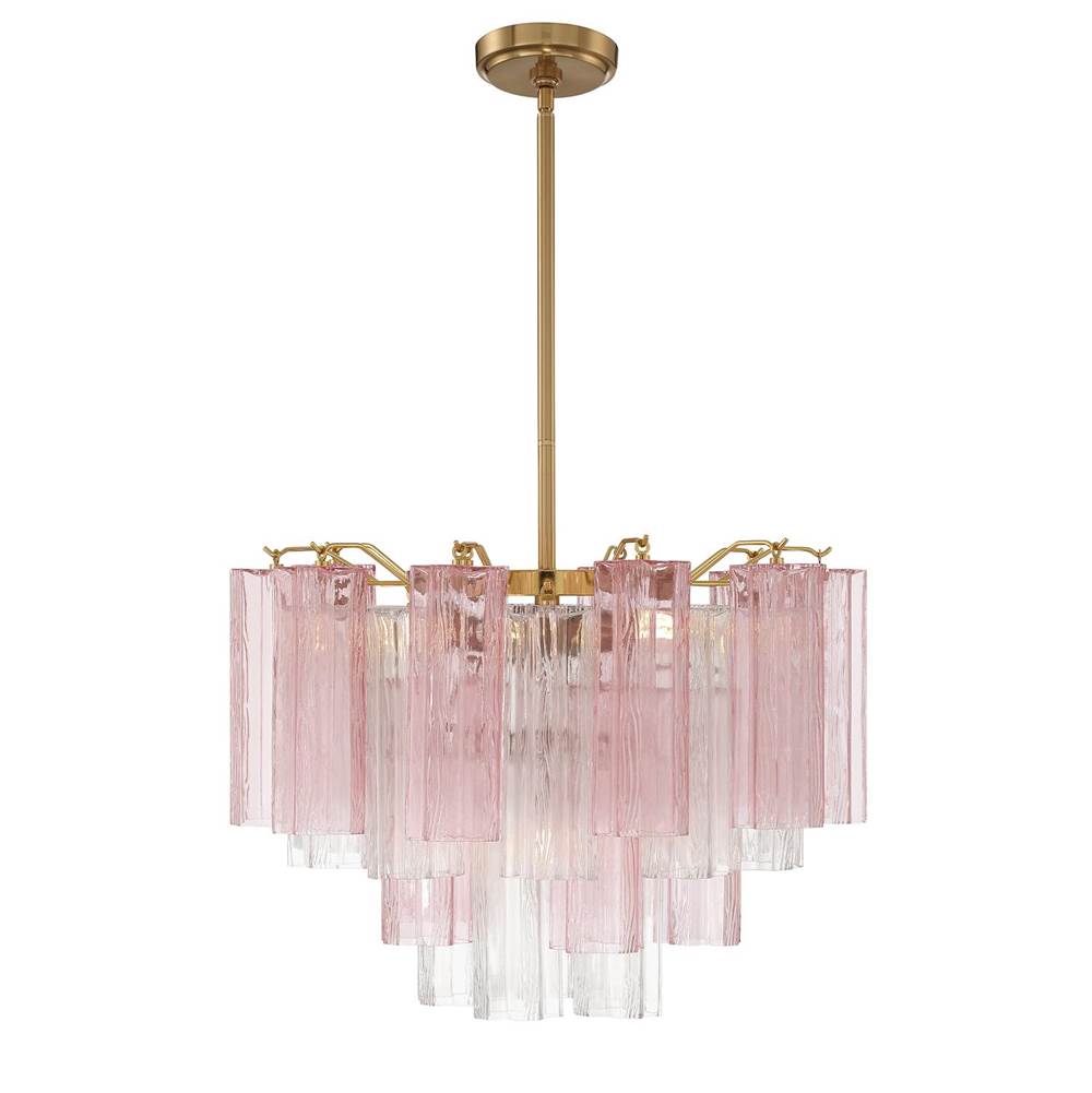 Crystorama ADD-306-AG-SP Aged Brass Addis 6 Light Aged Brass Chandelier Image 6
