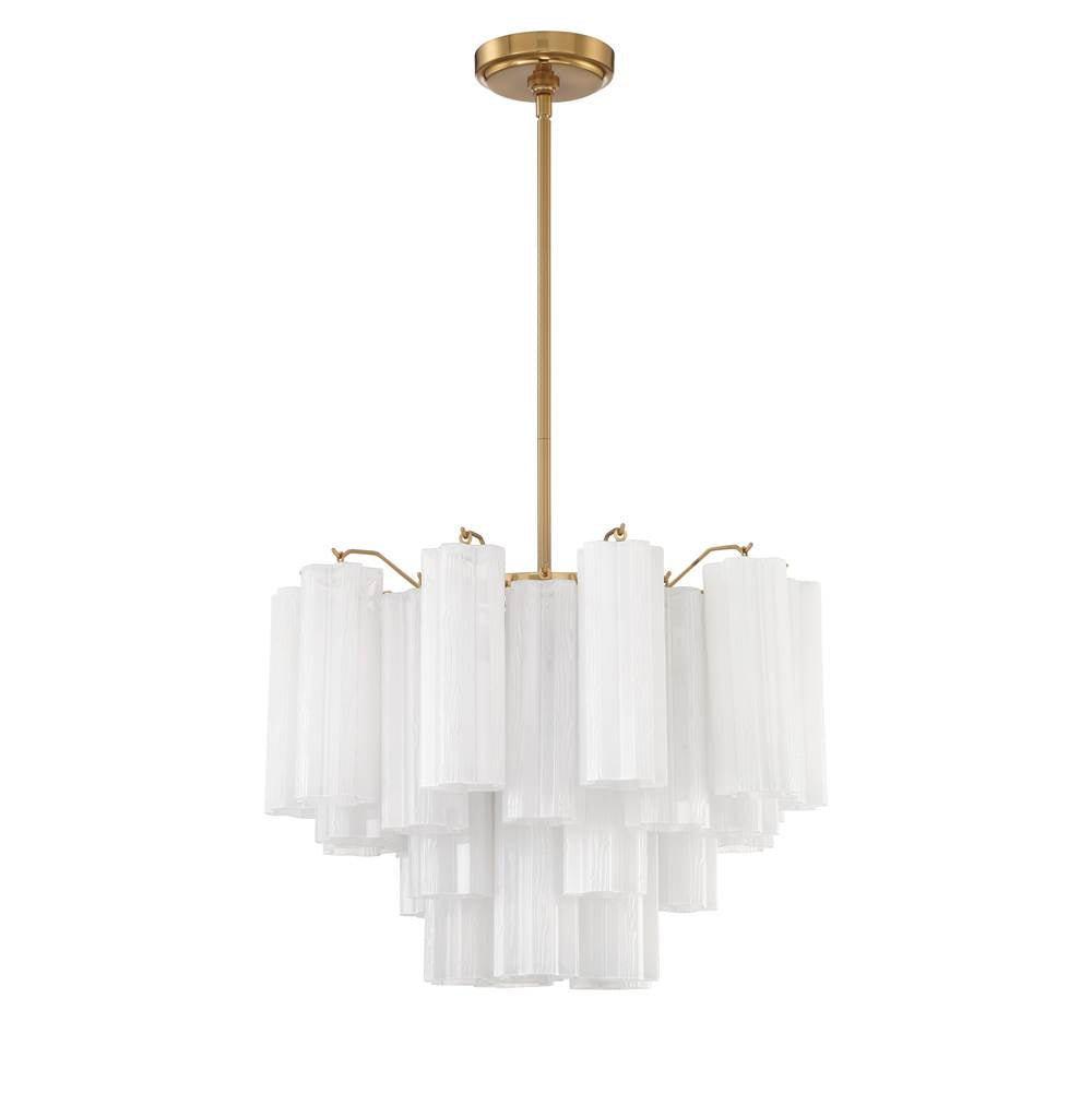 Crystorama ADD-306-AG-WH Aged Brass Addis 6 Light Aged Brass Chandelier Image 1