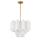 Crystorama ADD-306-AG-WH Aged Brass Addis 6 Light Aged Brass Chandelier Image 1