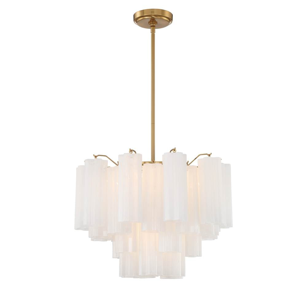 Crystorama Addis 6 Light Aged Brass Chandelier