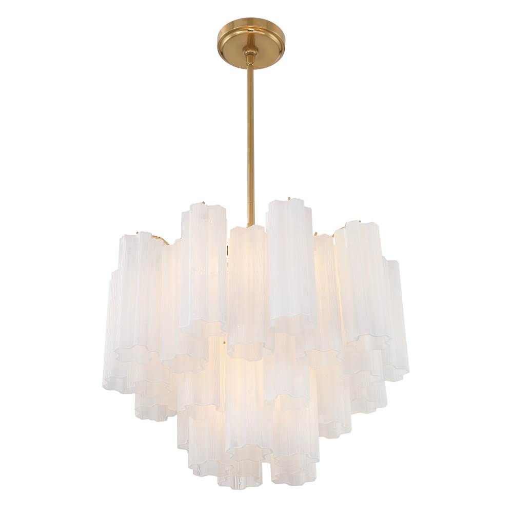 Crystorama ADD-306-AG-WH Aged Brass Addis 6 Light Aged Brass Chandelier Image 4