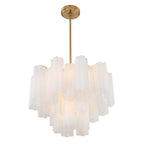 Crystorama ADD-306-AG-WH Aged Brass Addis 6 Light Aged Brass Chandelier Image 4