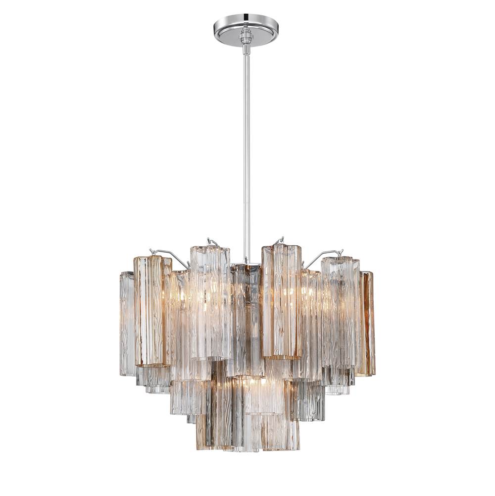 Crystorama Addis 6 Light Aged Brass Chandelier