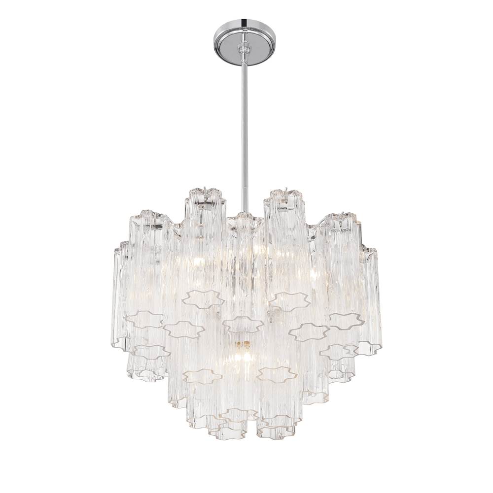 Crystorama ADD-306-CH-CL Polished Chrome Addis 6 Light Polished Chrome Chandelier Image 4