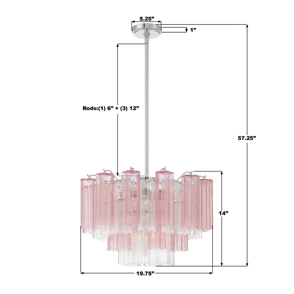 Crystorama ADD-306-CH-SP Polished Chrome Addis 6 Light Polished Chrome Chandelier Image 2
