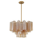 Crystorama ADD-308-AG-AM Aged Brass Addis 9 Light Aged Brass Chandelier Image 1