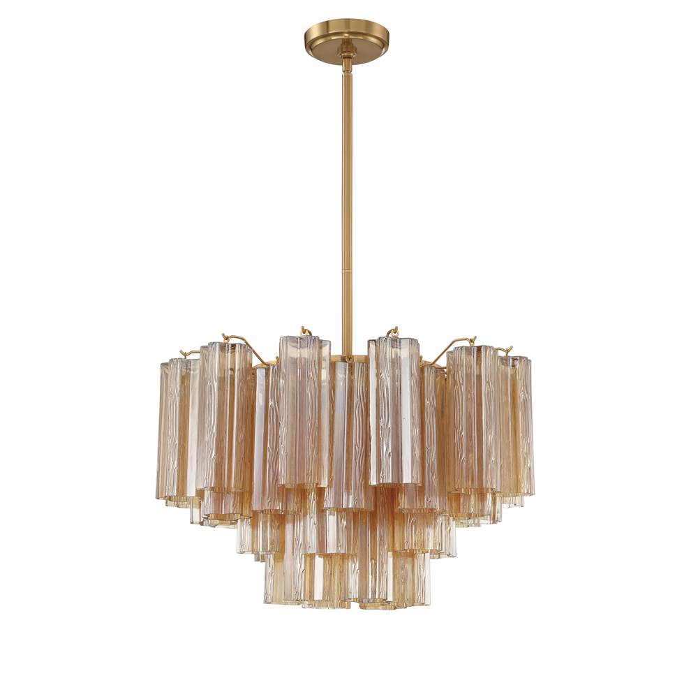 Crystorama ADD-308-AG-AM Aged Brass Addis 9 Light Aged Brass Chandelier Image 1