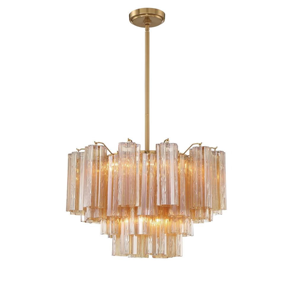 Crystorama Addis 9 Light Aged Brass Chandelier