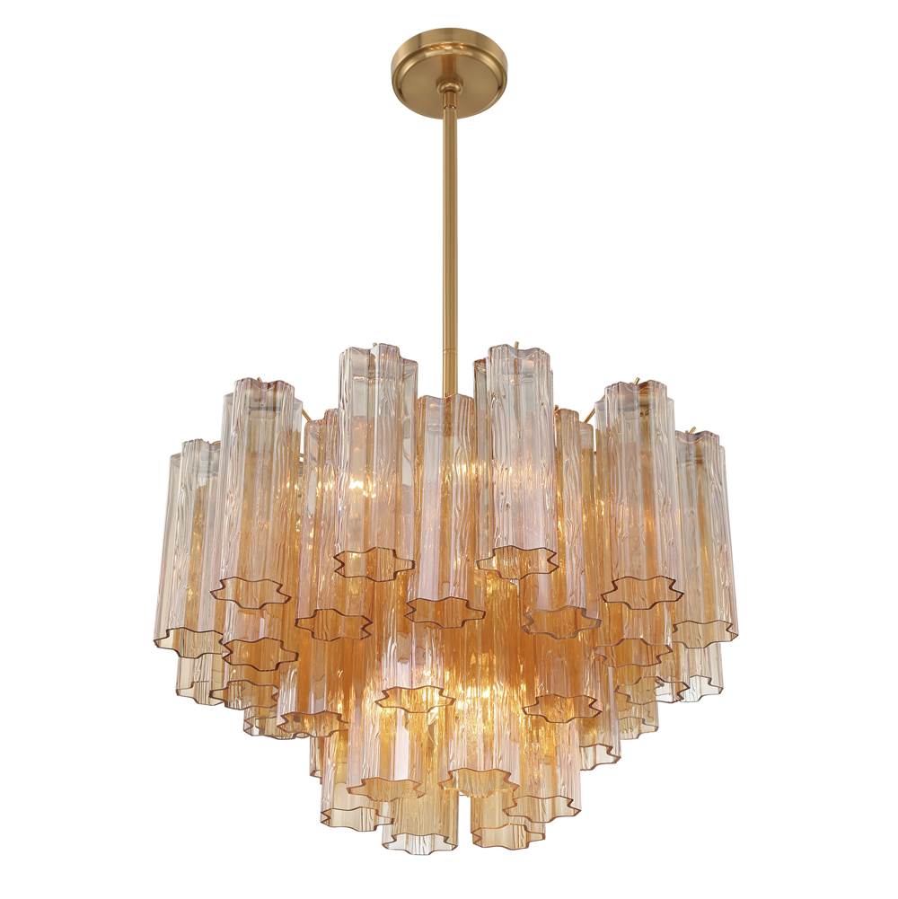 Crystorama ADD-308-AG-AM Aged Brass Addis 9 Light Aged Brass Chandelier Image 4
