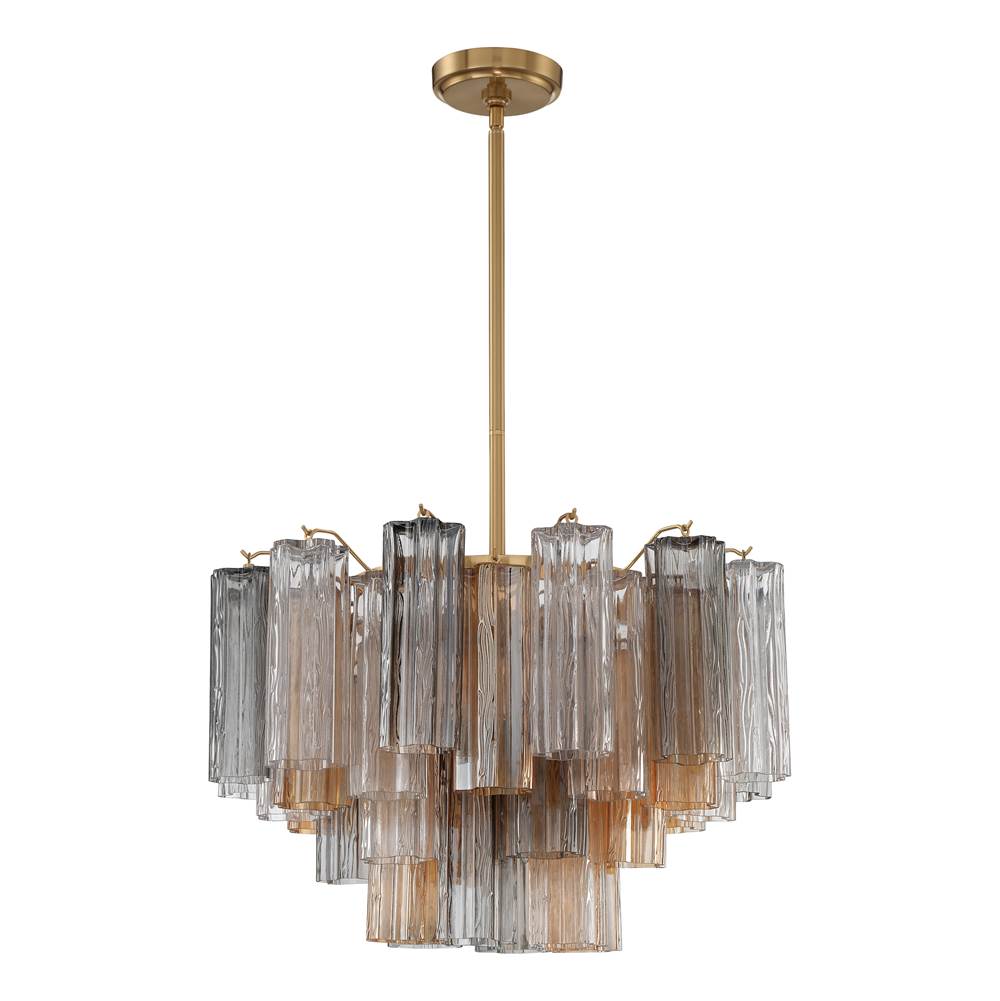 Crystorama ADD-308-AG-AU Aged Brass Addis 9 Light Aged Brass Chandelier Image 1