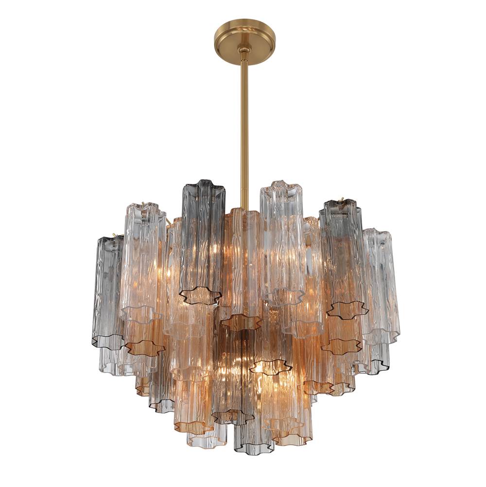 Crystorama ADD-308-AG-AU Aged Brass Addis 9 Light Aged Brass Chandelier Image 4