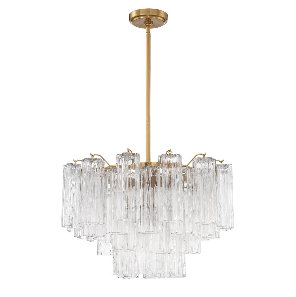 Crystorama ADD-308-AG-CL Aged Brass Addis 9 Light Aged Brass Chandelier Image 1