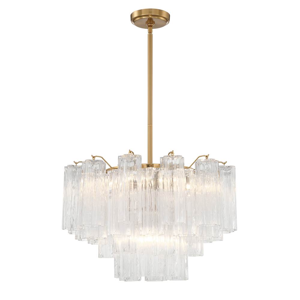 Crystorama Addis 9 Light Aged Brass Chandelier