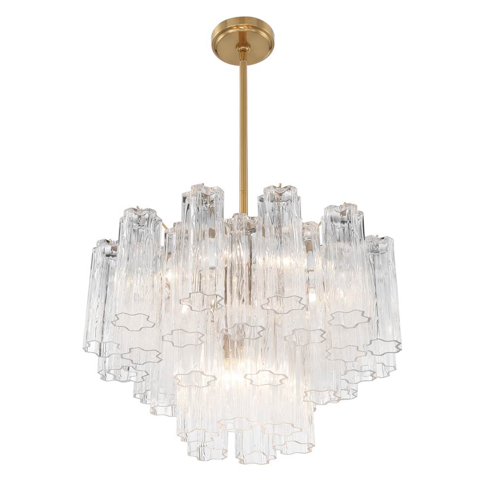 Crystorama ADD-308-AG-CL Aged Brass Addis 9 Light Aged Brass Chandelier Image 4