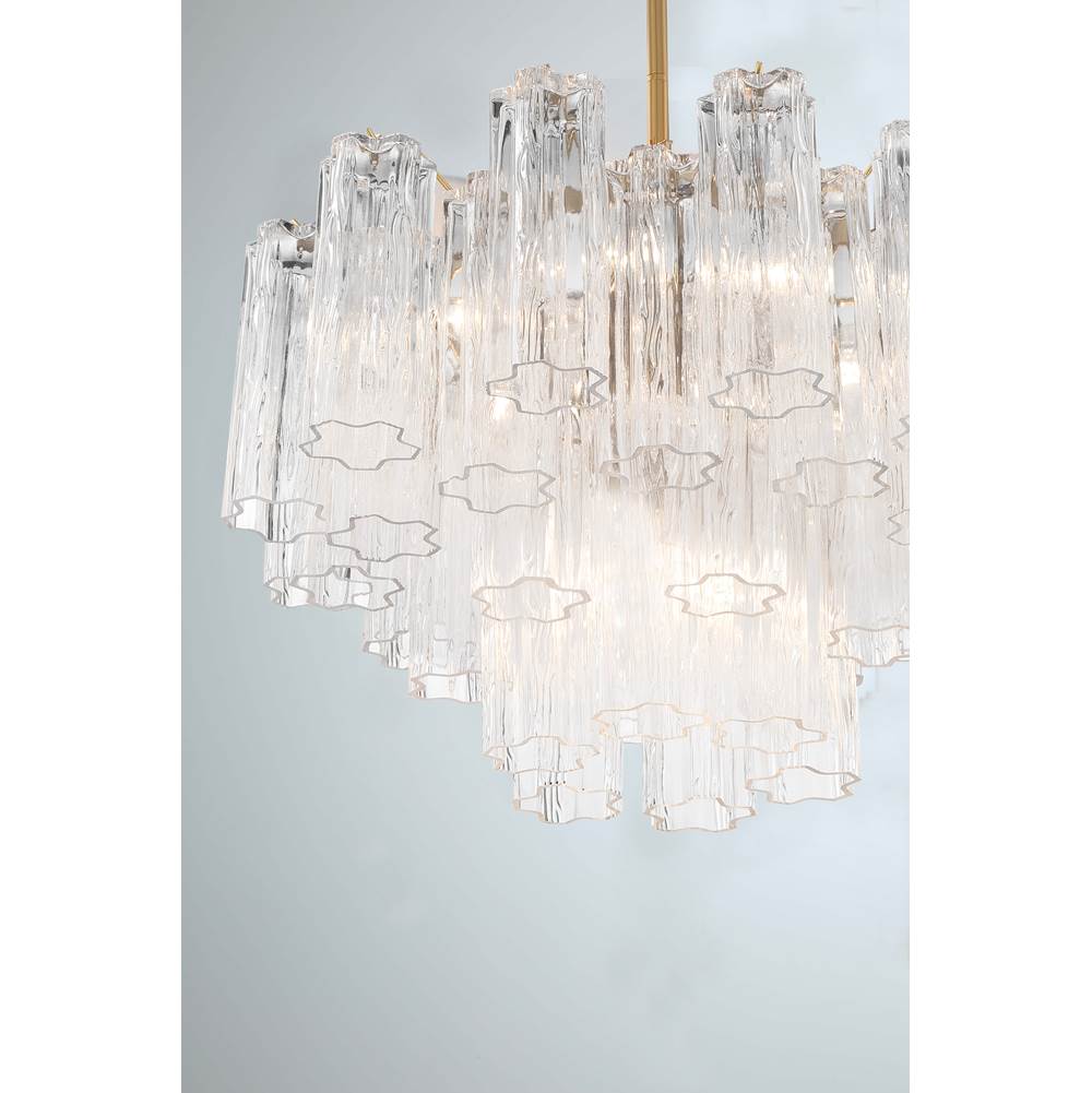 Crystorama ADD-308-AG-CL Aged Brass Addis 9 Light Aged Brass Chandelier Image 2