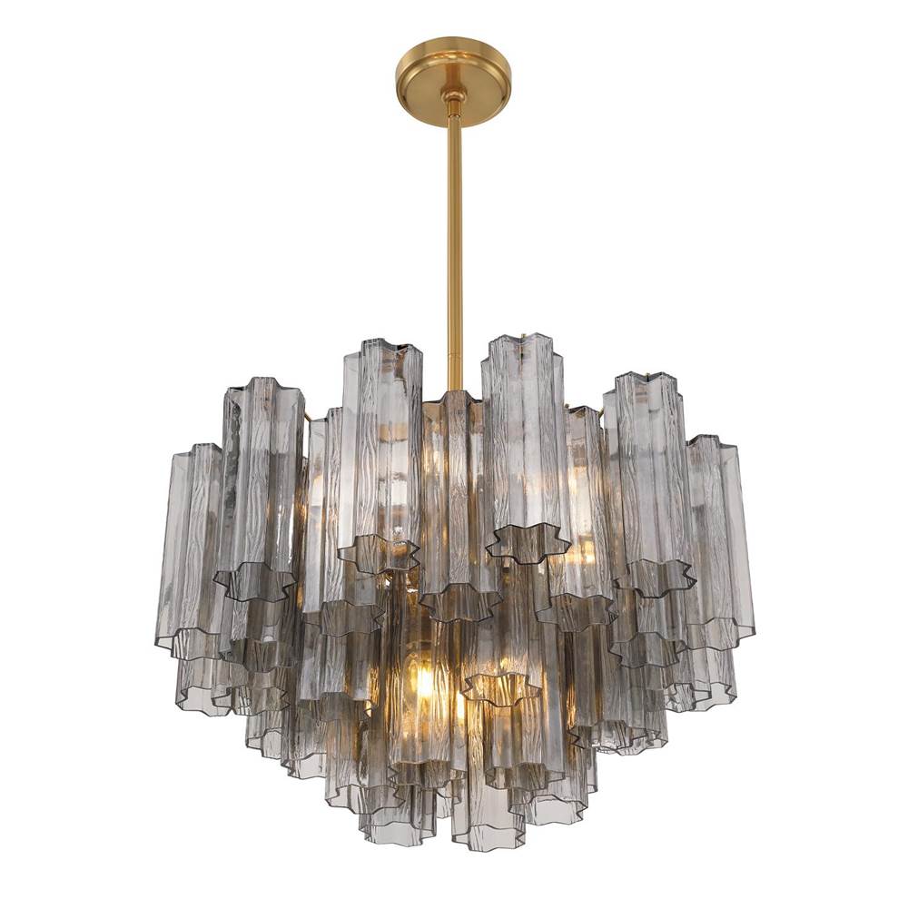 Crystorama ADD-308-AG-SM Aged Brass Addis 9 Light Aged Brass Chandelier Image 5