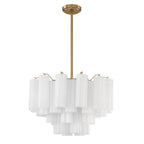 Crystorama ADD-308-AG-WH Aged Brass Addis 9 Light Aged Brass Chandelier Image 1