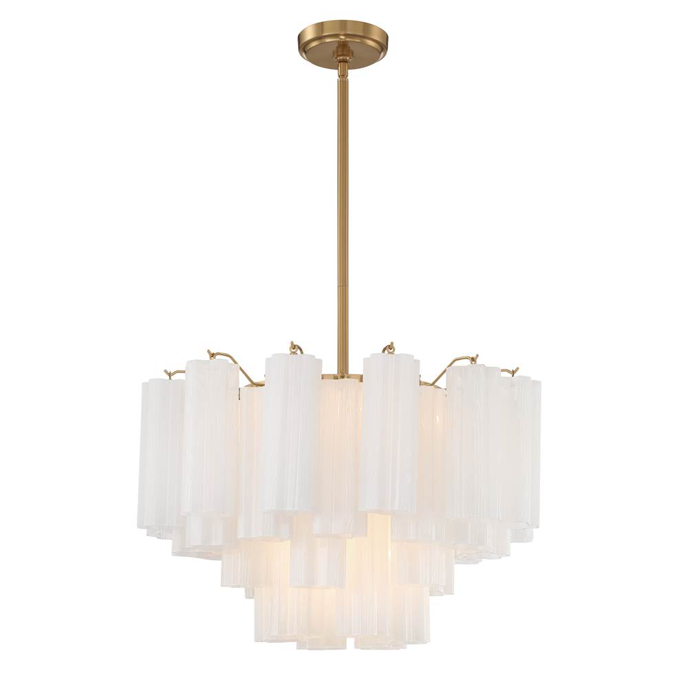 Crystorama Addis 9 Light Aged Brass Chandelier