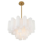 Crystorama ADD-308-AG-WH Aged Brass Addis 9 Light Aged Brass Chandelier Image 4